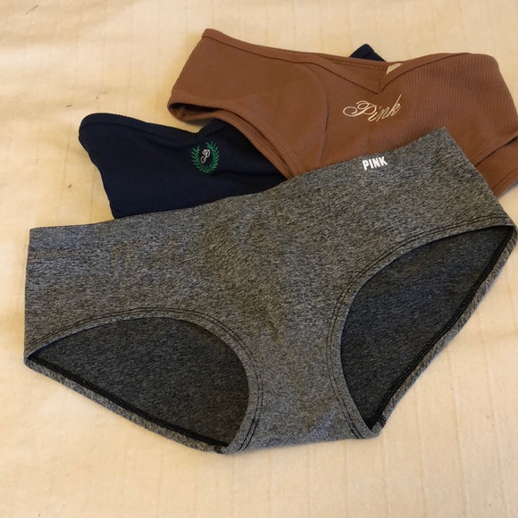 PINK Victoria's Secret Other - PInk Victoria’s Secret gray, navy and brown panties size M